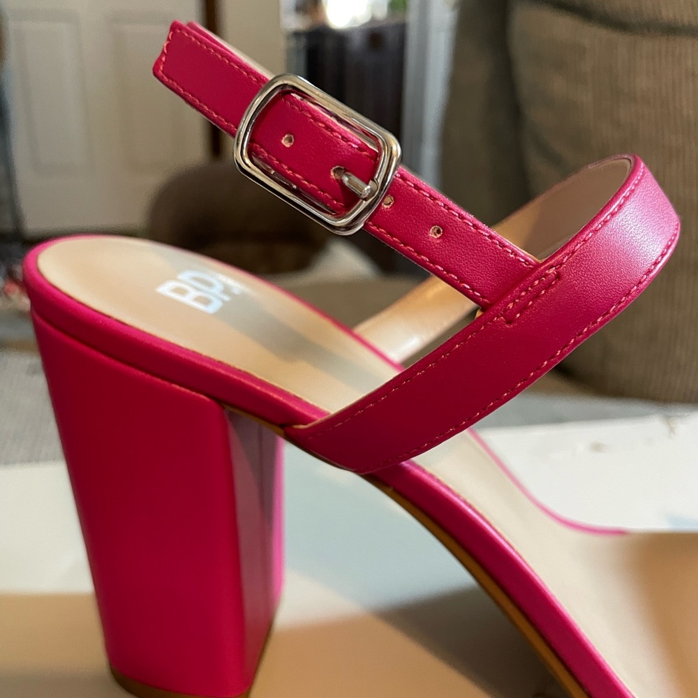 NIB BP Lula Pink Slingback Block Strappy Heels Size 9 - Picture 7 of 12